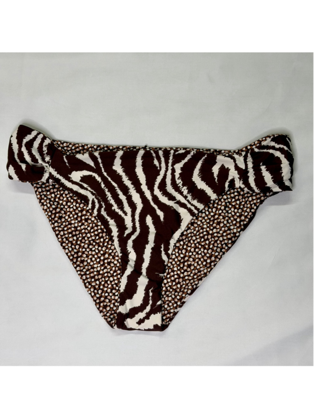 La Blanca Reversible Fierce Lines Shirred Hipster Bikini Bottom Brown Zebra 14